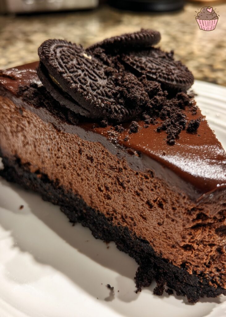 No Bake Chocolate Cheesecake with Oreo Crust