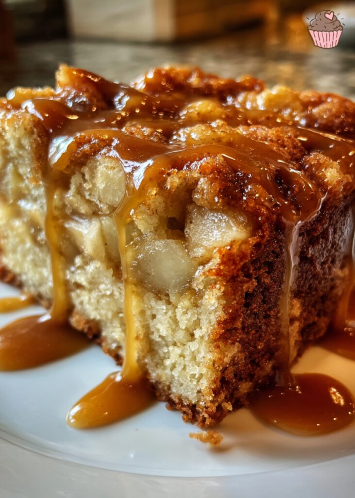 A beautifully baked apple cake, golden brown, cooling on a wire rack.