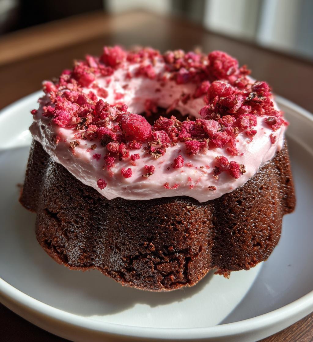 Chocolate Bundt with Raspberry Cream - detail 1