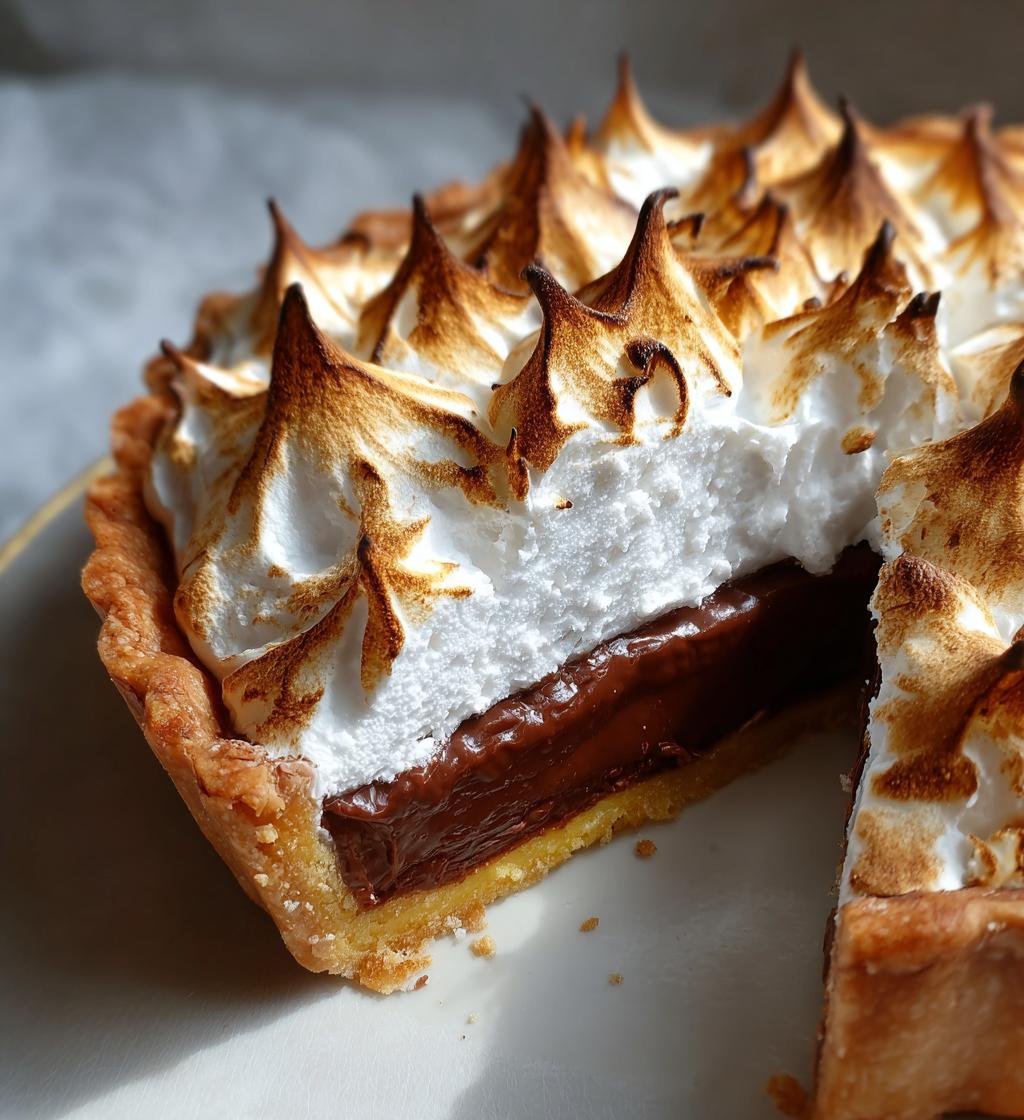 Chocolate Meringue Pie - detail 1