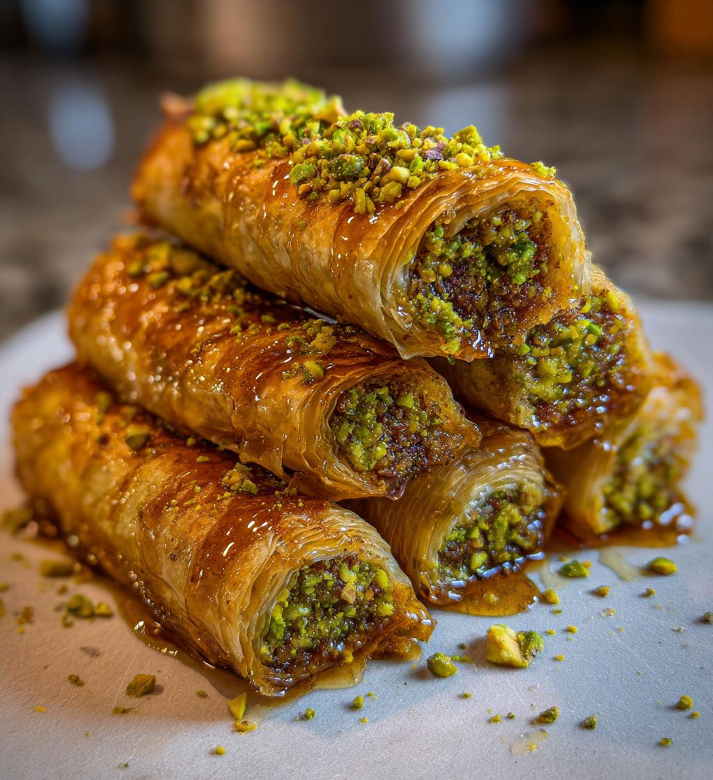 Chocolate Pistachio Baklava Rolls - detail 1
