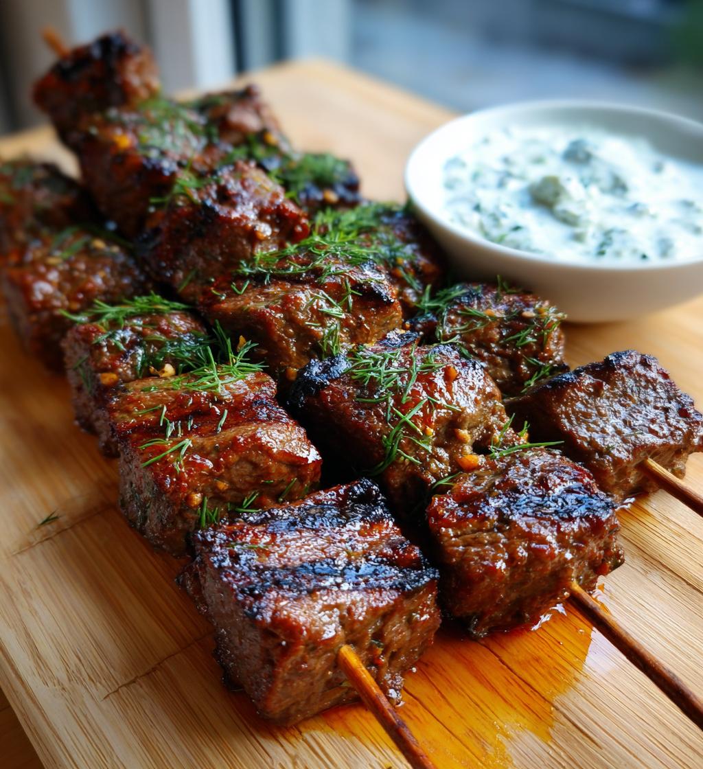 Grilled Halal Beef Skewers with Tzatziki - detail 1