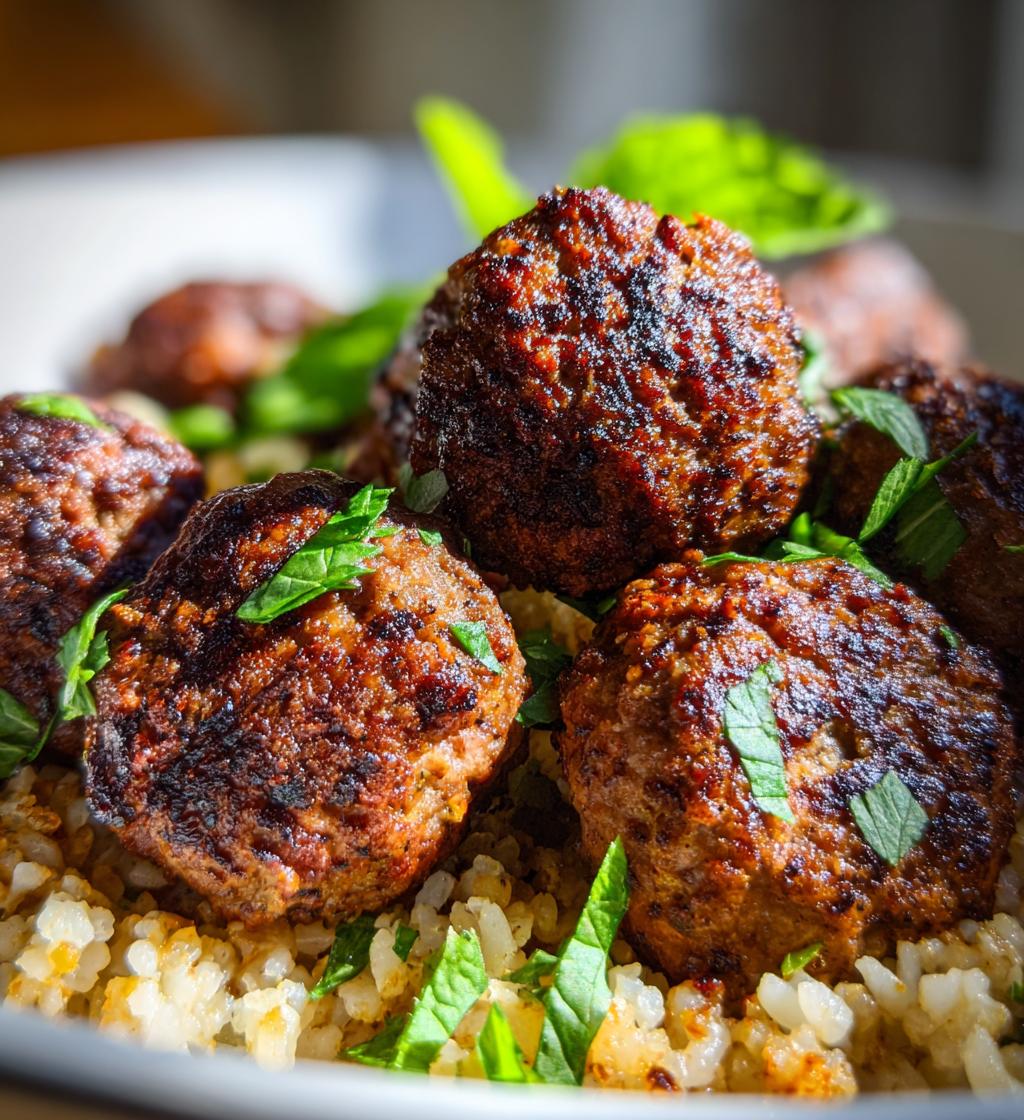 Kofte Turkish Meatballs with Rice - detail 1