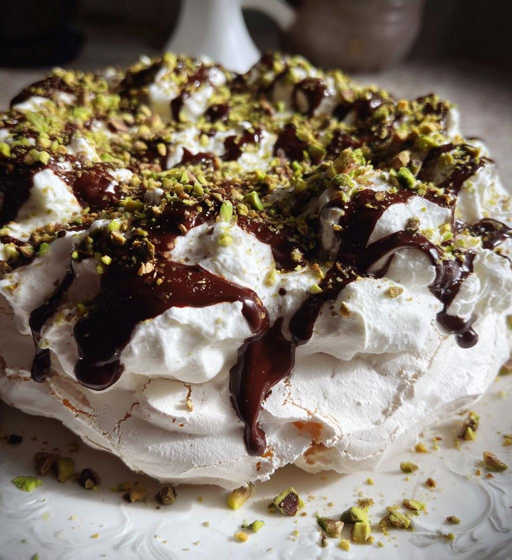 Pistachio Chocolate Pavlova - detail 1