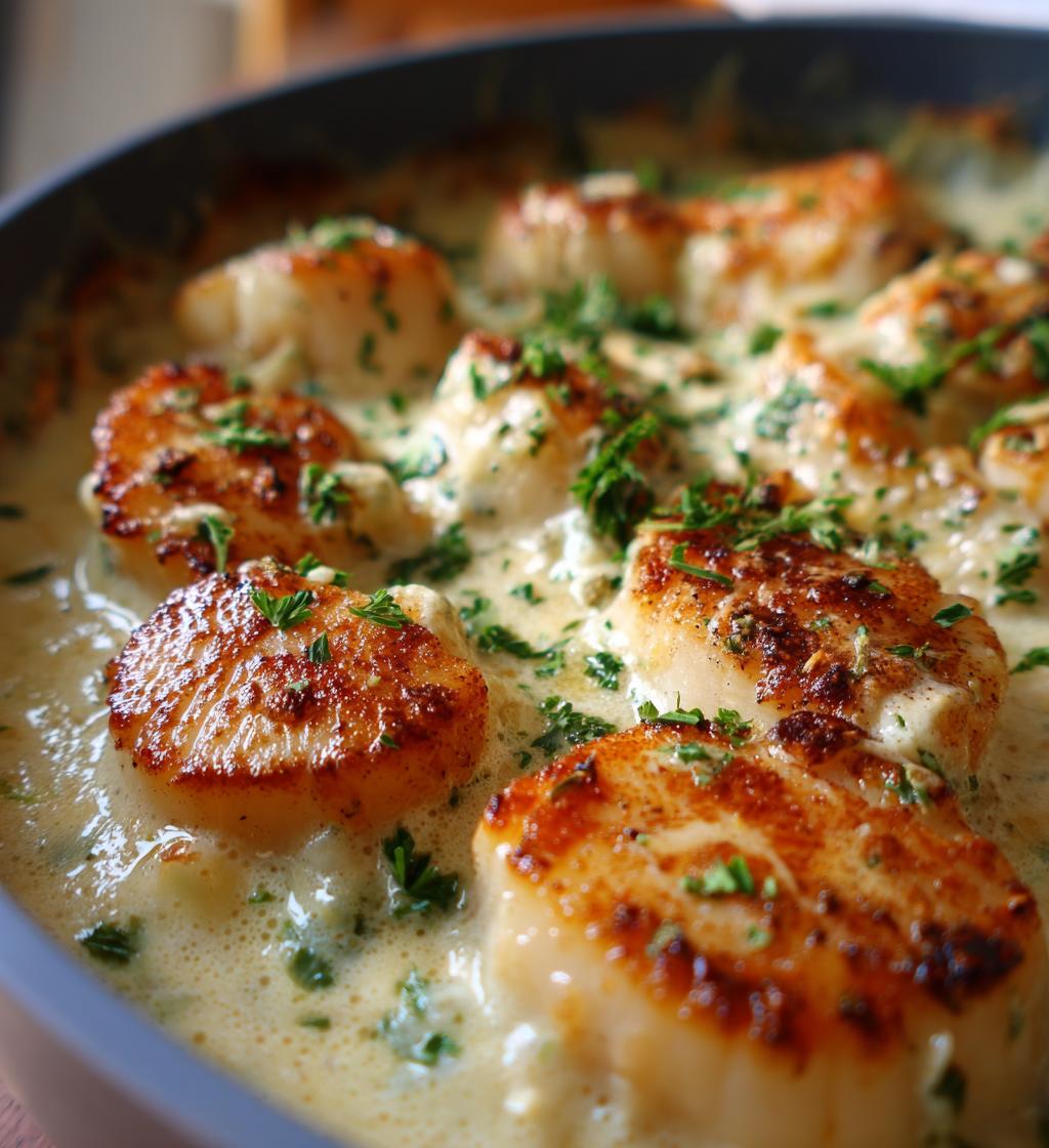 Baked Scallops in Creamy Garlic Sauce - detail 1