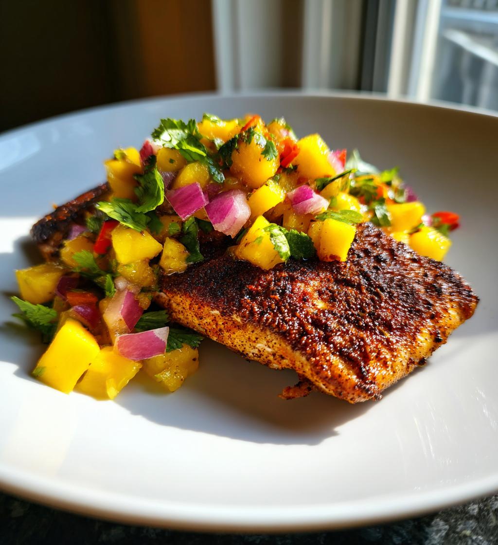 Blackened Sea Bass with Mango Salsa - detail 1