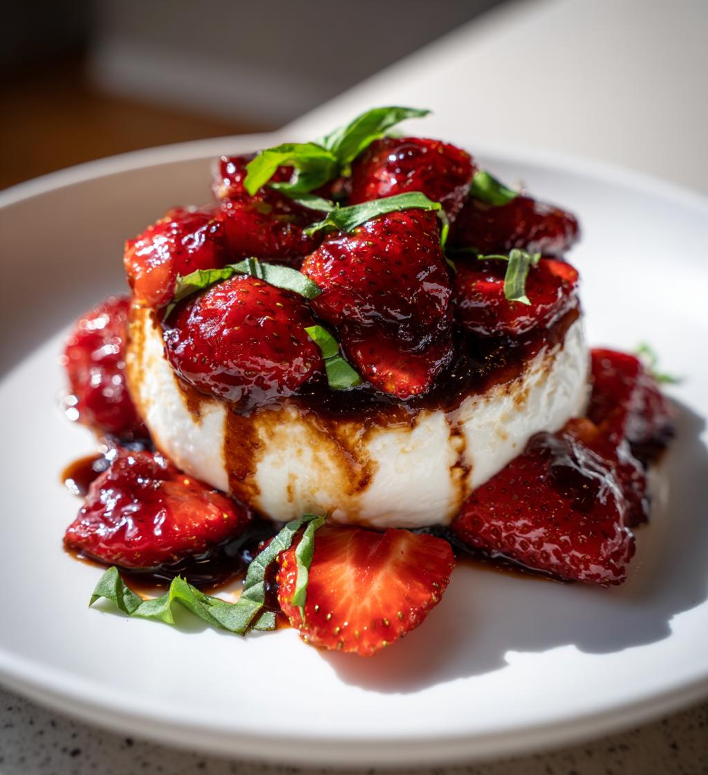 Burrata with Roasted Strawberries and Balsamic - detail 1