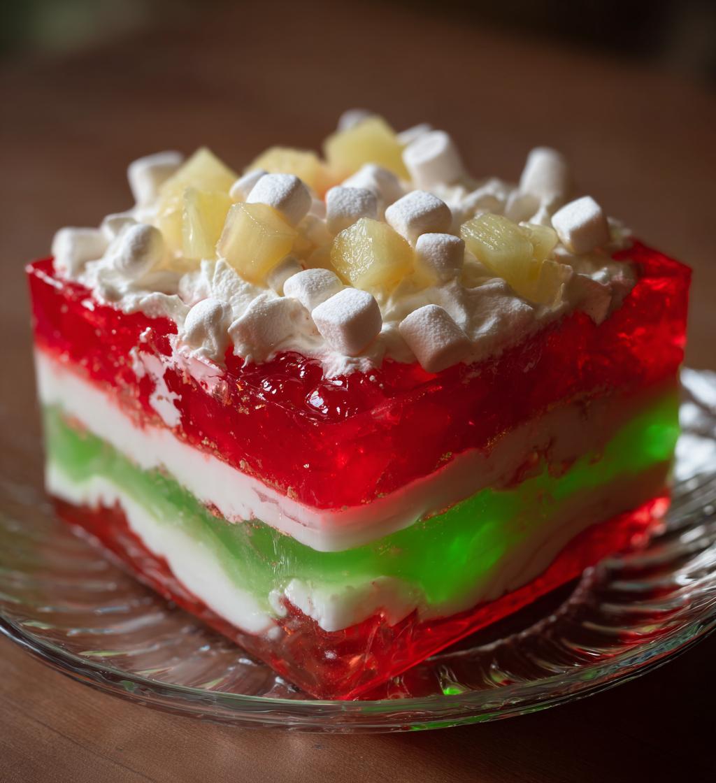 Christmas Jello Dessert - detail 1