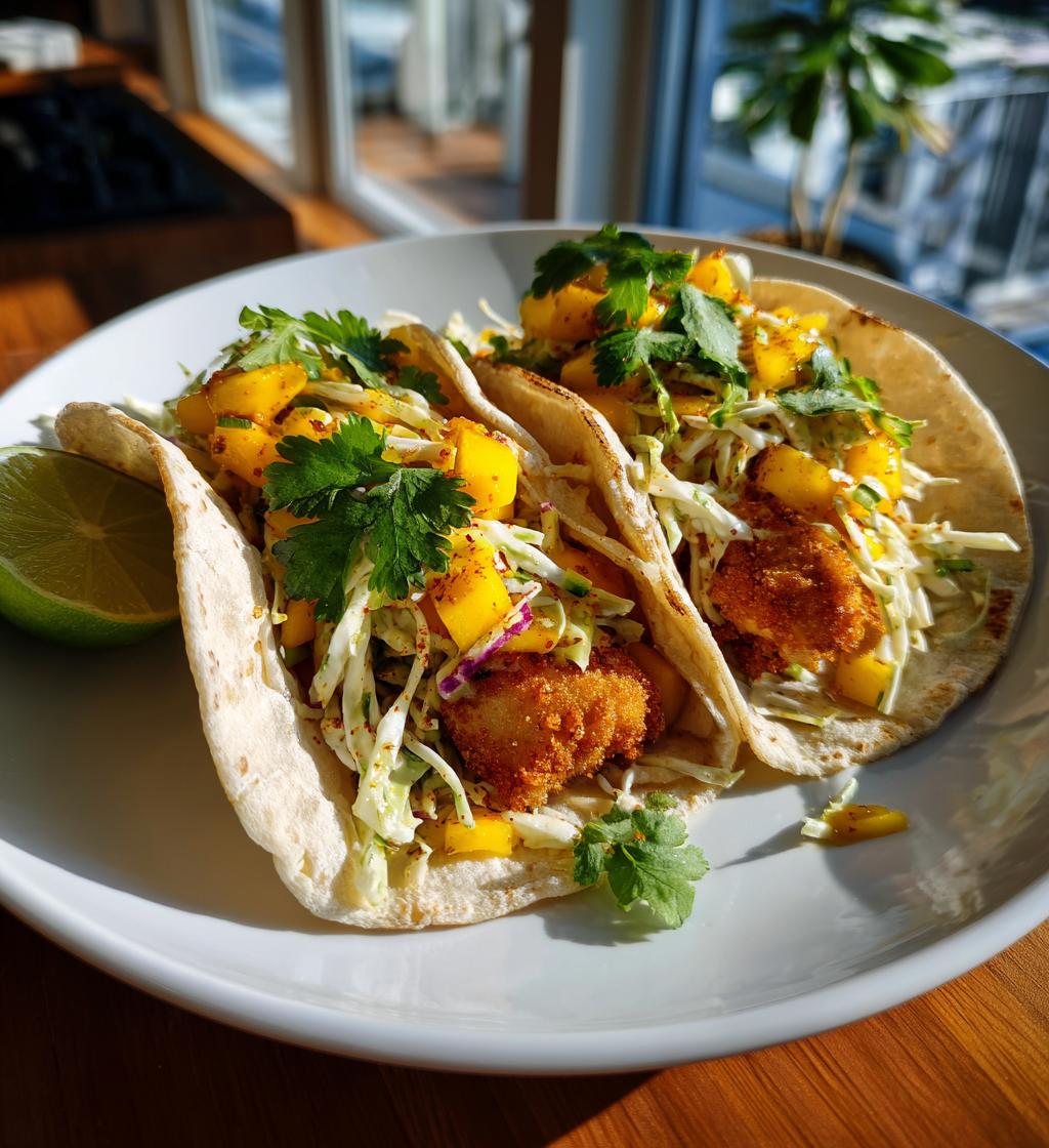 Crispy Fish Tacos with Mango Slaw - detail 1