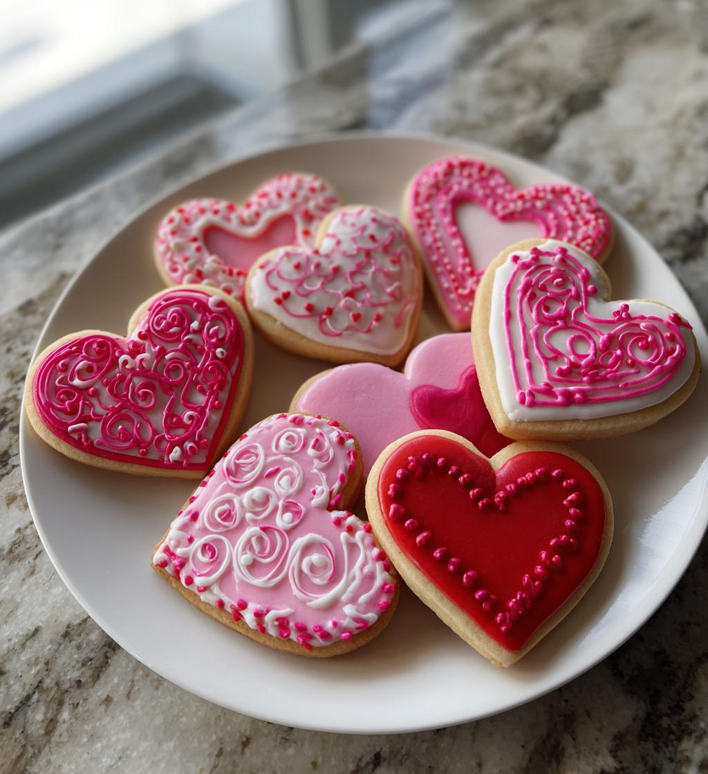 Decorated Valentine Sugar Cookies - detail 1
