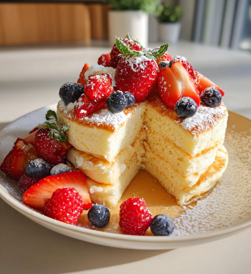 Fluffy Soufflé Pancakes with Fresh Berries - detail 1