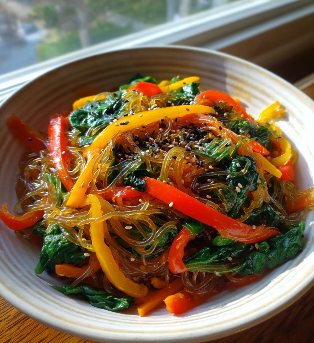 Japchae (Sweet Potato Glass Noodles) - detail 1