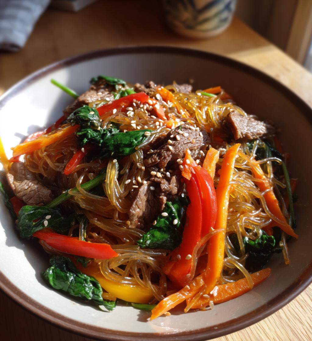 Japchae (Sweet Potato Glass Noodles with Beef) - detail 1
