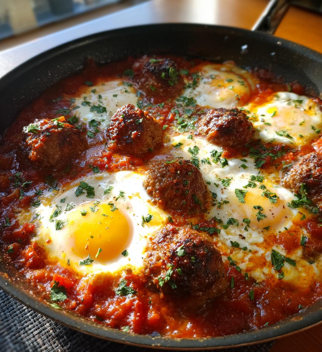 Moroccan Spiced Meatballs in Shakshuka Sauce - detail 1