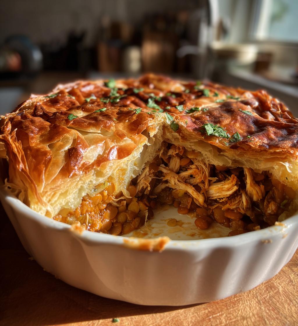 Moroccan Trid (Shredded pastry with lentils and chicken) - detail 1