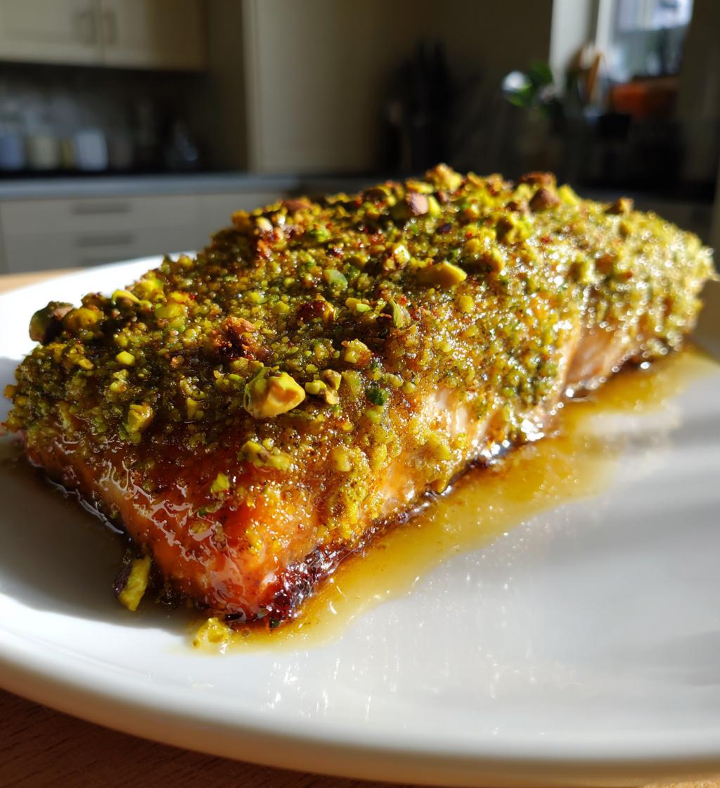 Pistachio Crusted Salmon with Hot Honey - detail 1
