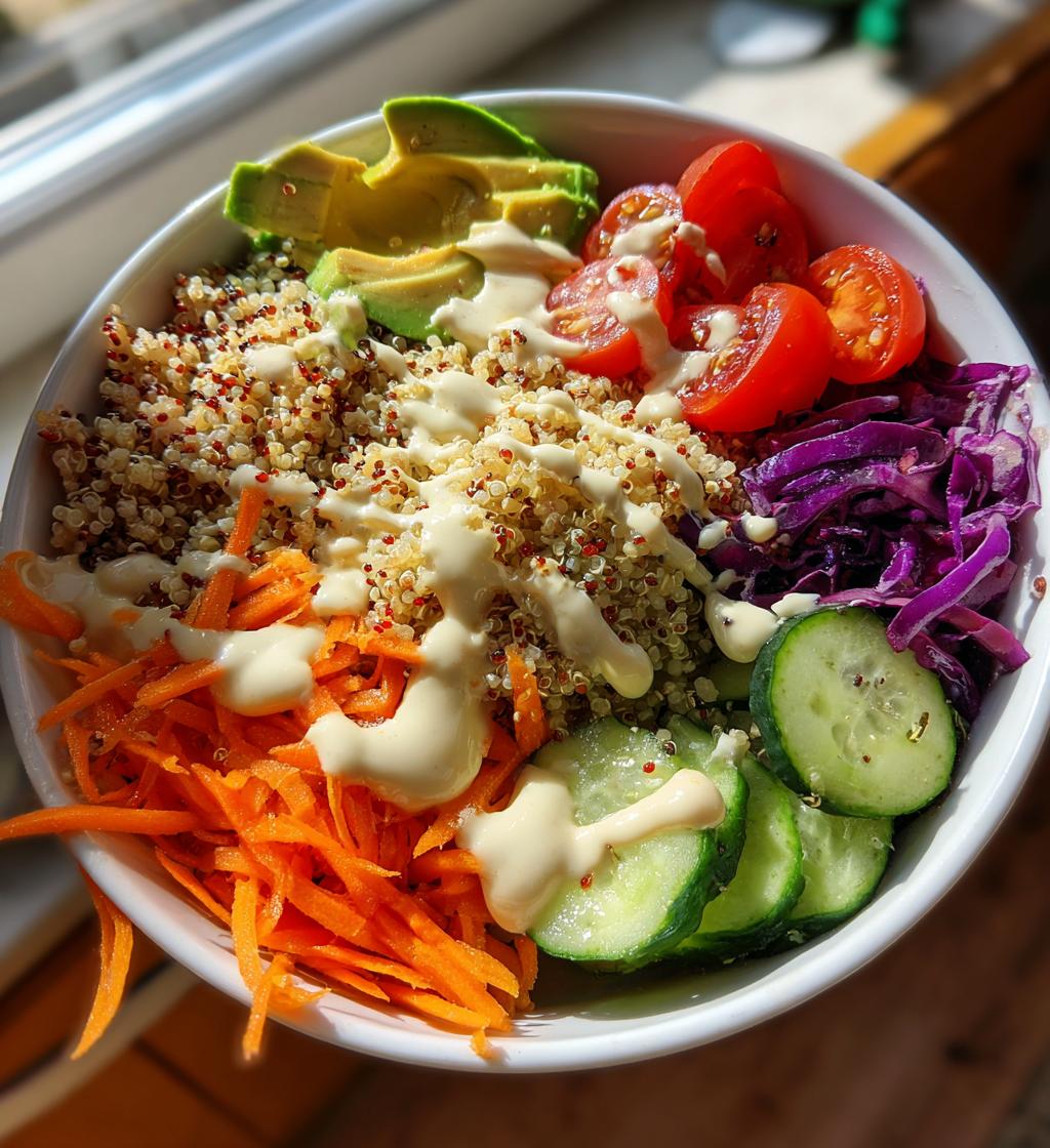 Rainbow Buddha Bowl with Tahini Dressing - detail 1