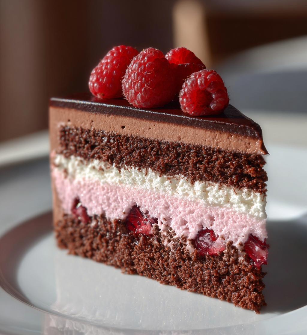 Raspberry Chocolate Mousse Cake - detail 1