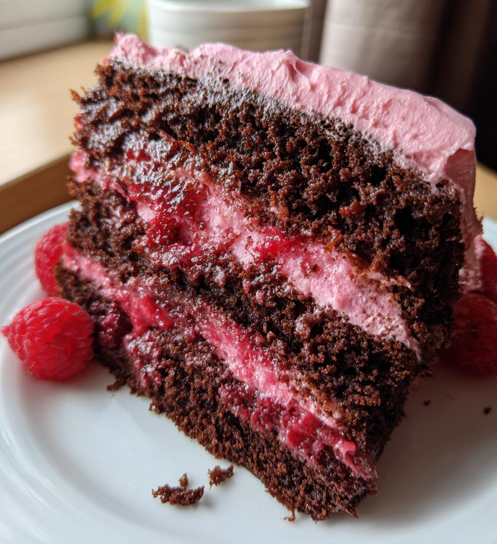 Raspberry Rose Chocolate Cake - detail 1