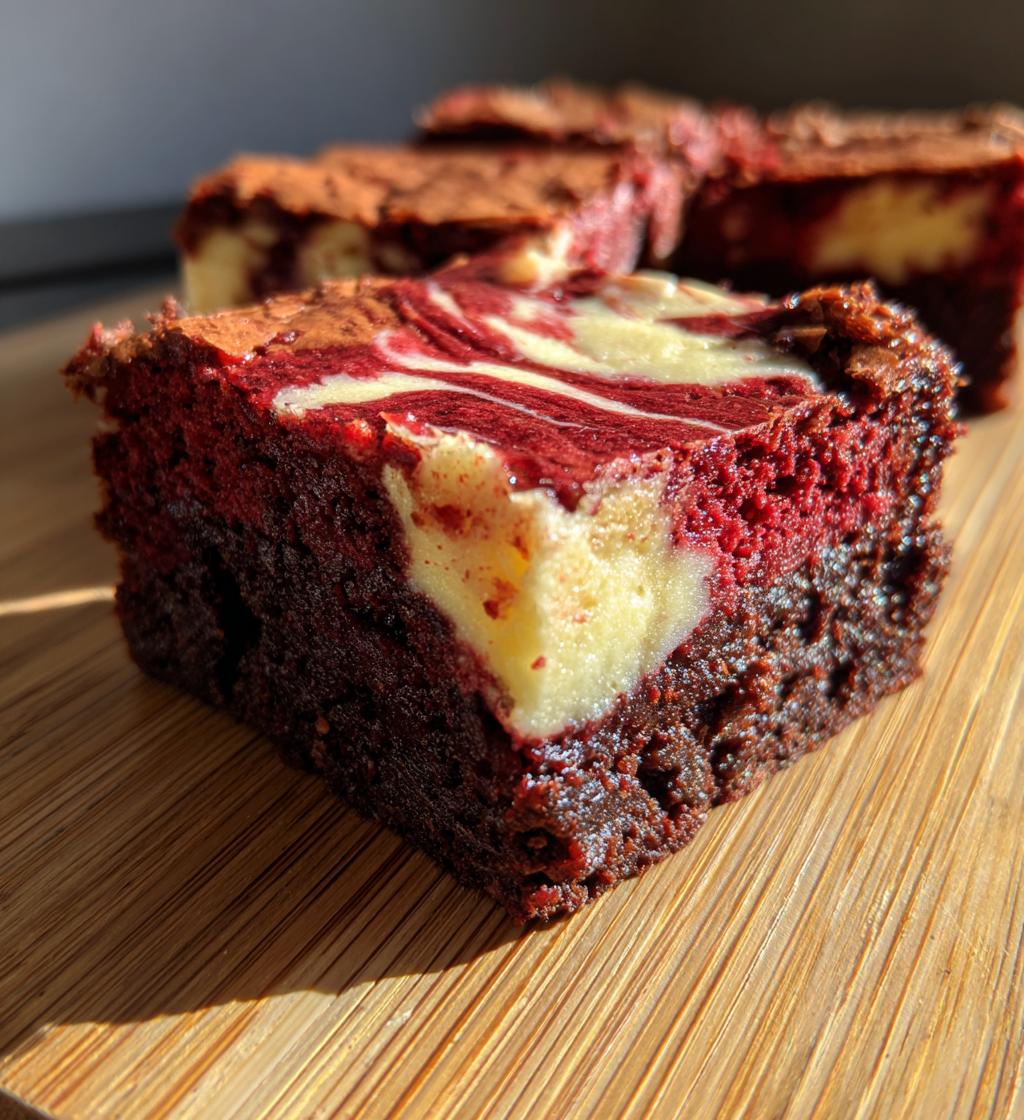 Red Velvet Brownies with Cream Cheese Swirl - detail 1