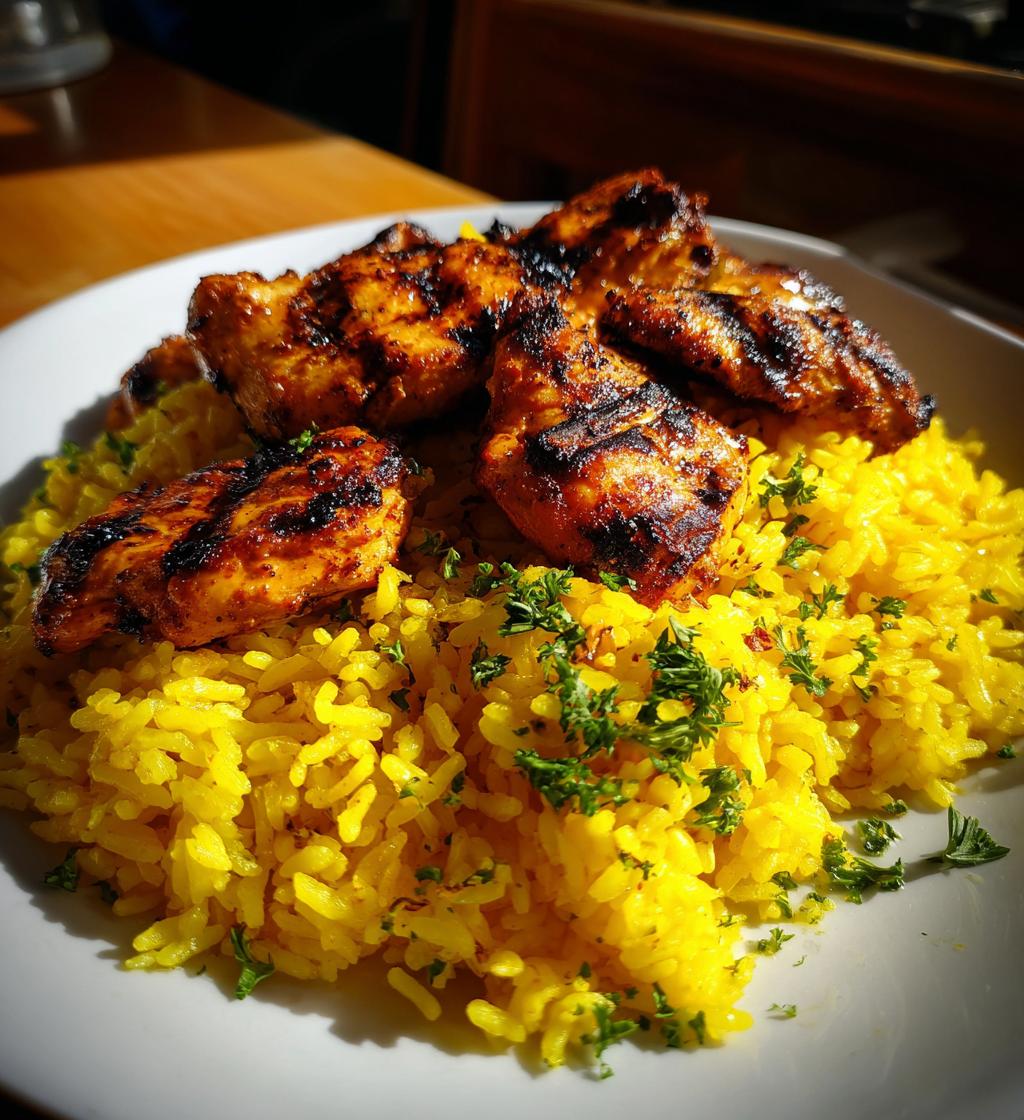 Saffron Rice with Grilled Chicken Strips - detail 1