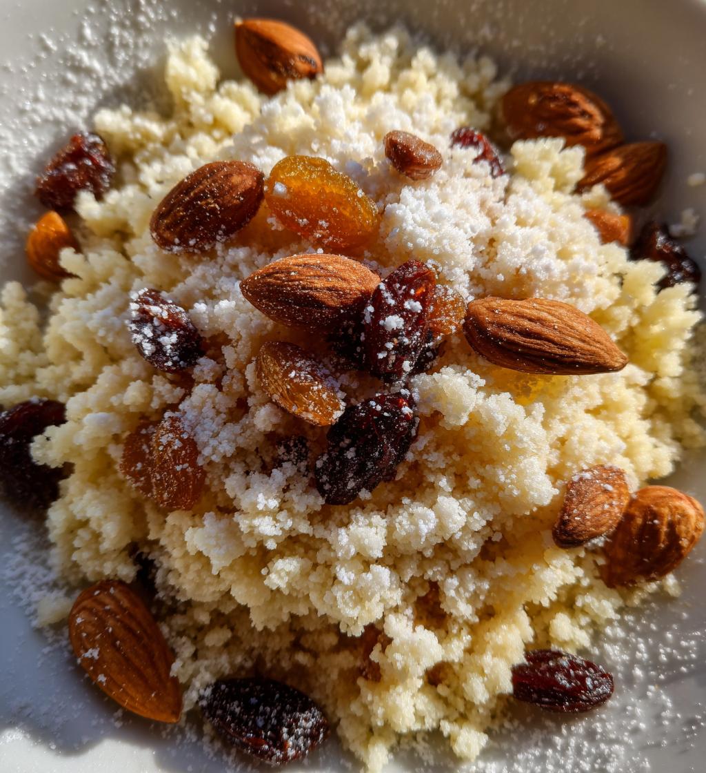 Seffa with Cinnamon and Almonds (Sweet couscous) - detail 1