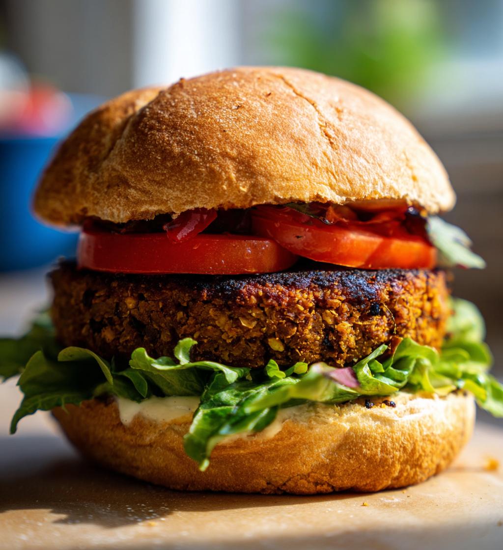 Smoky Lentil Halal Veggie Burger - detail 1