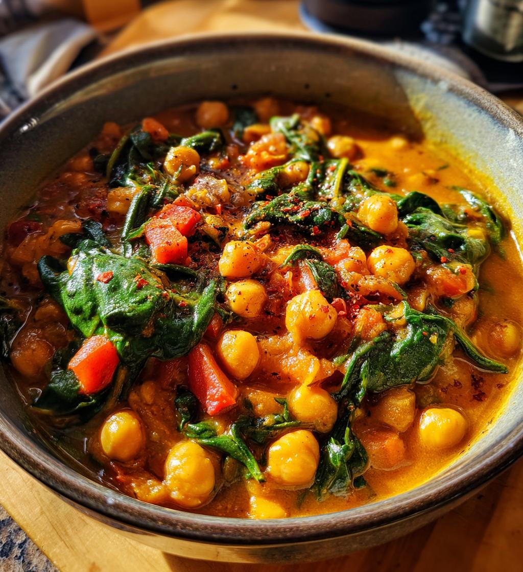 Spiced Chickpea and Spinach Stew - detail 1