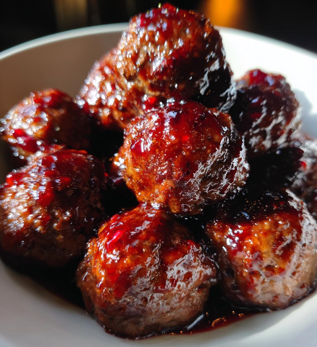 Sticky Pomegranate Glazed Meatballs - detail 1