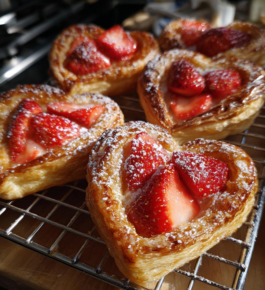 Strawberry Heart Danishes - detail 1