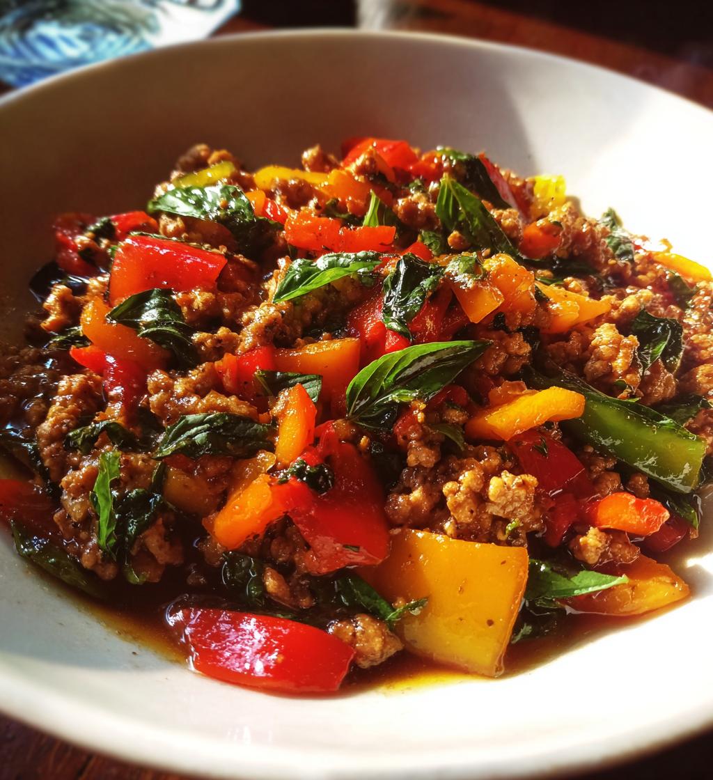 Thai Basil Chicken (Pad Krapow) - detail 1