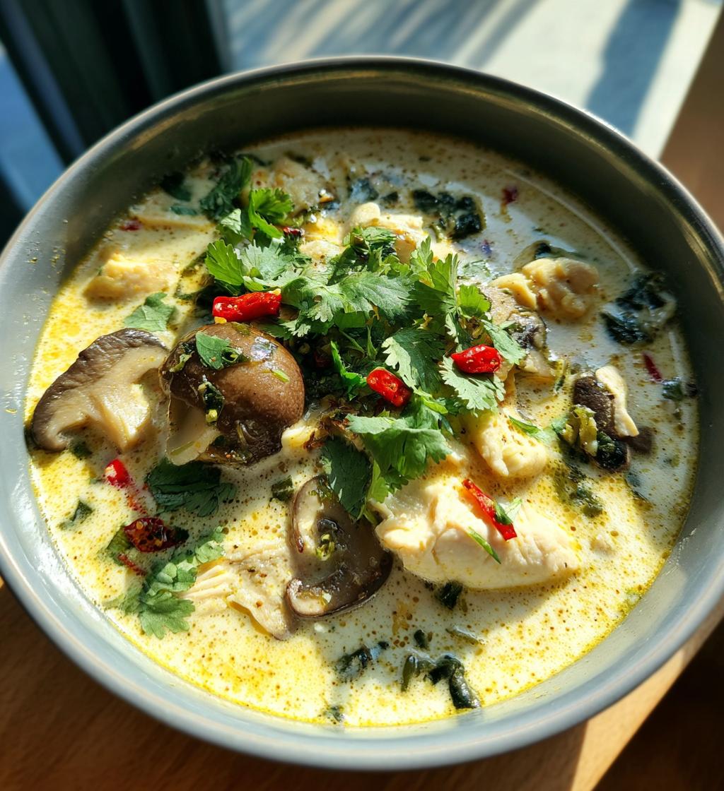 Tom Kha Gai (Thai Coconut Galangal Chicken) - detail 1