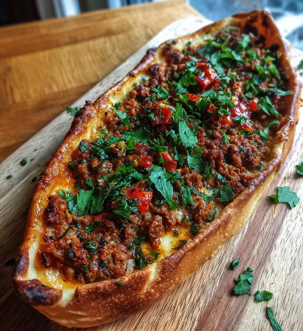 Turkish Pide with Spiced Lamb - detail 1