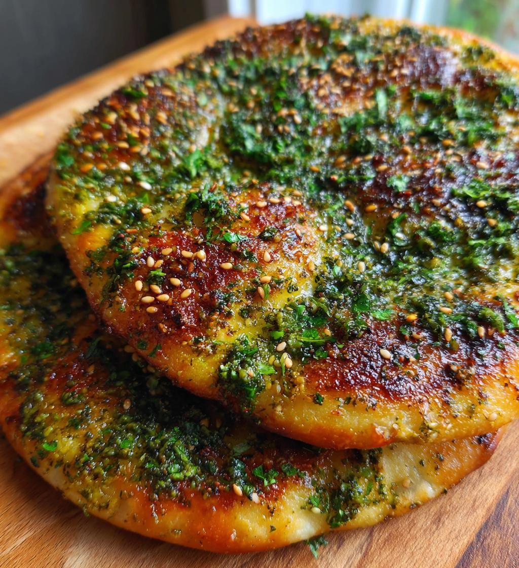 Za'atar Manakish (Levantine Flatbread) - detail 1